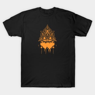 Orange drippy hoodies mandala design dripping design T-Shirt